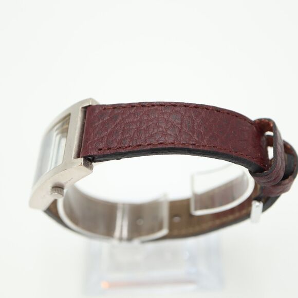 Vestal Electro Women's Tank Watch 24mm Rectangle Black Dial Brown Leather Strap - Picture 11 of 16